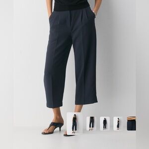 Aritzia Effortless Cropped Navy Pants